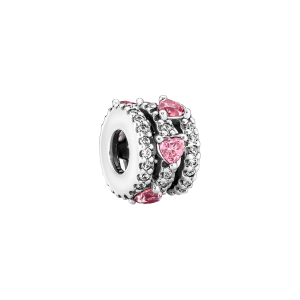 Charm Corazones Triple Halo Brillante
