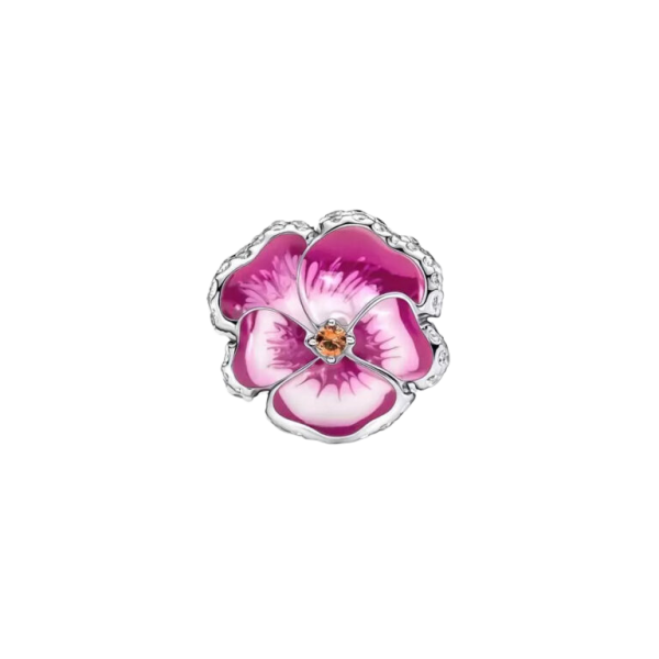 Charm Flor Pensamiento Rosa