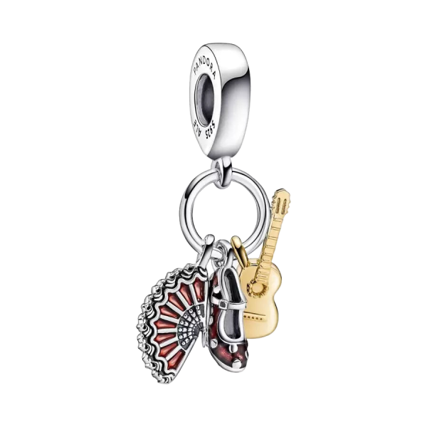 Charm colgante Guitarra Española, Zapato Flamenco y Abanico