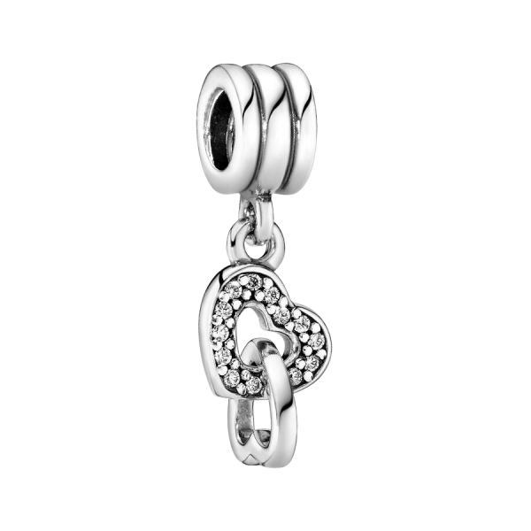 Charm colgante corazones entrelazado