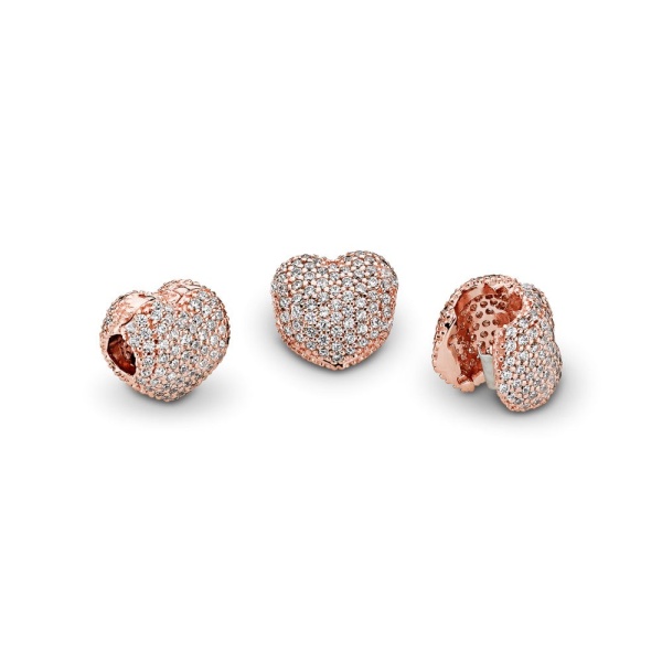 Charm de Clip Corazón de Pavé