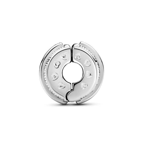 Charm de Clip Logotipo y Líneas de Pavé Brillantes