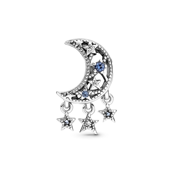 Charm en plata de ley Estrella & Luna Creciente