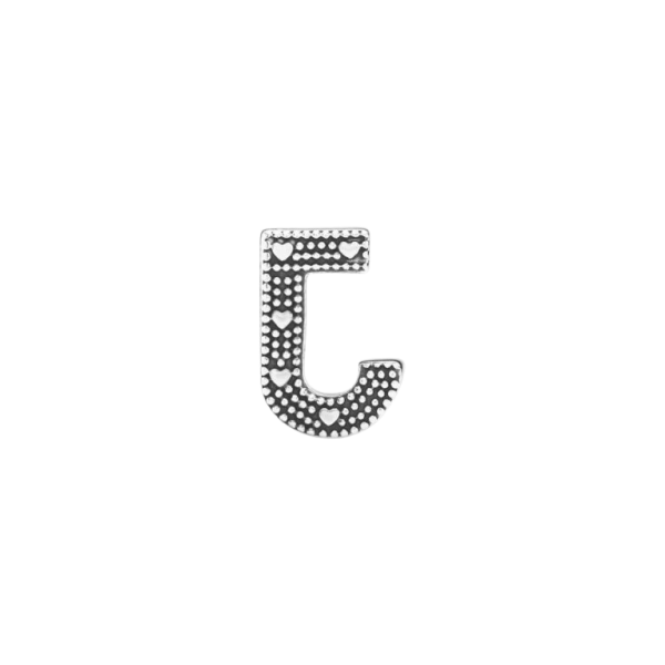 Charm en plata de ley Letra J