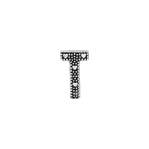 Charm en plata de ley Letra T
