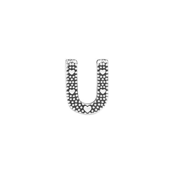 Charm en plata de ley Letra U