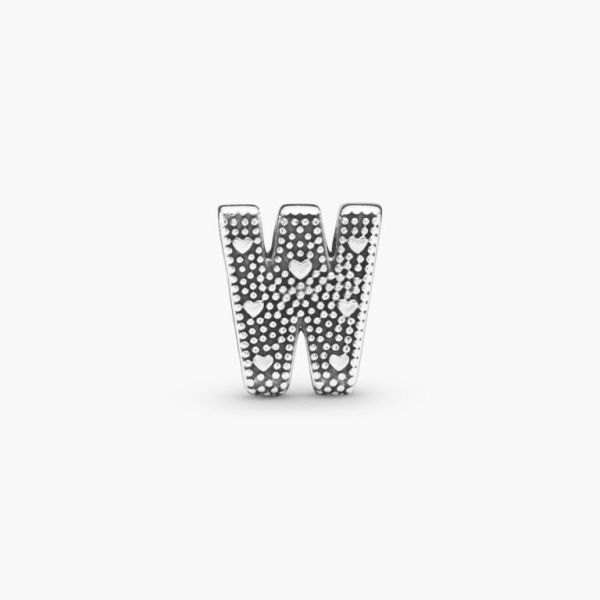 Charm en plata de ley Letra W