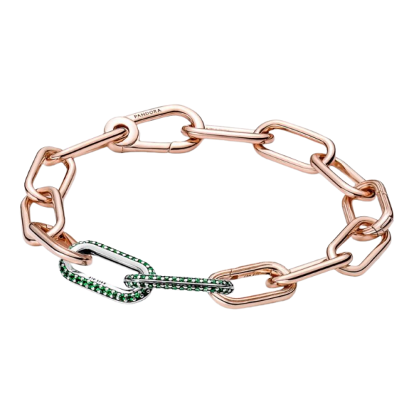 Link Doble en Pavé Verde Pandora ME
