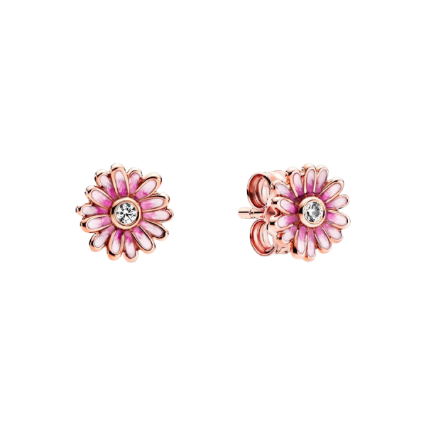 Pendientes de Botón Margarita Rosa