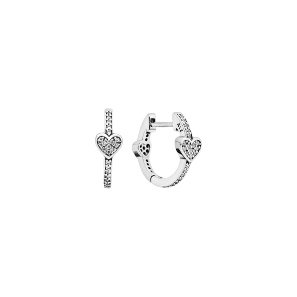 Pendientes de aro en plata de ley Corazones Seductores