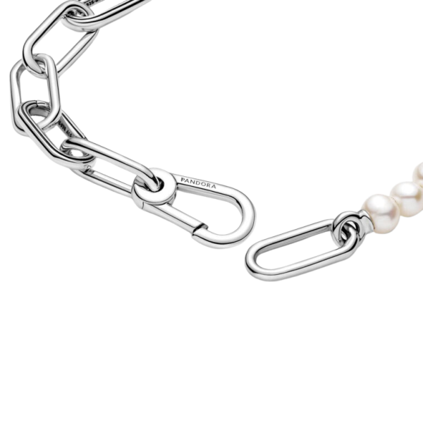 Pulsera Cadena de Eslabones y Perlas Cultivadas de Agua Dulce Pandora ME