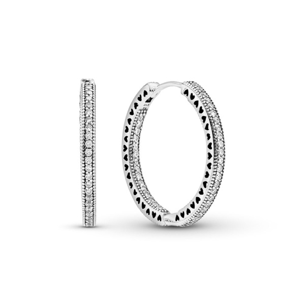 Corazones de PANDORA SILVER, con zirconitas, 27 mm