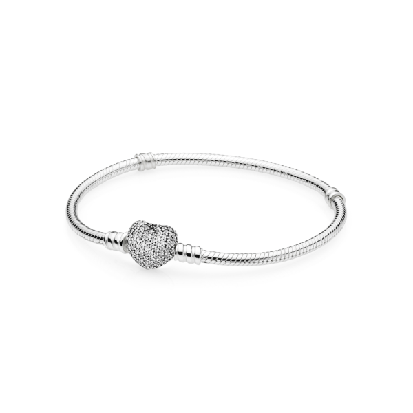 Pulsera con cierre de corazón en pavé