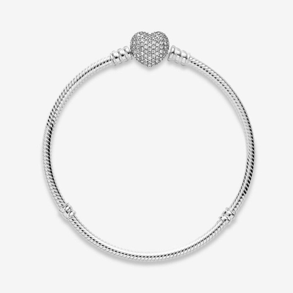 Pulsera con cierre de corazón en pavé