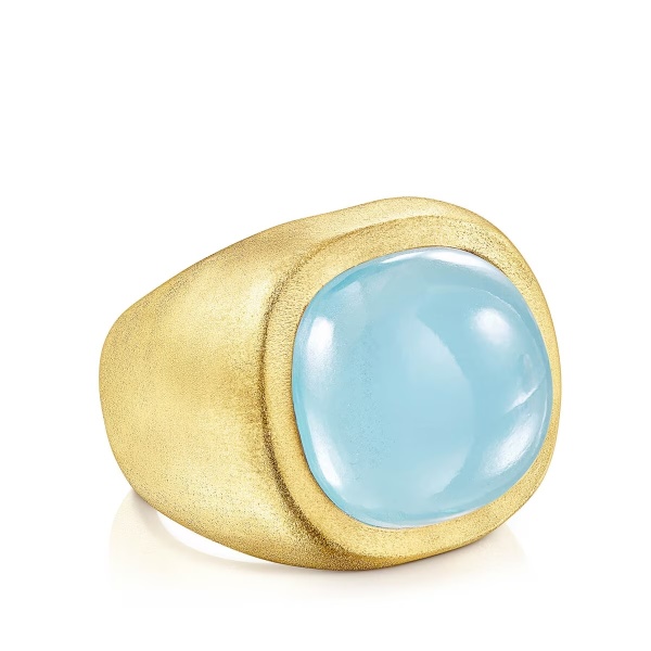 Anillo de plata vermeil y calcedonia Nattfall