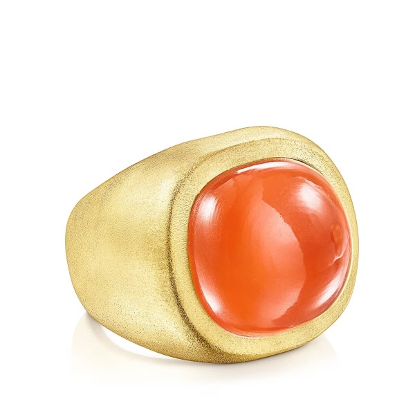 Anillo de plata vermeil y cornalina Nattfall