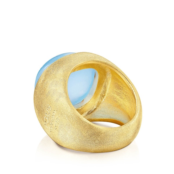 Anillo de plata vermeil y calcedonia Nattfall