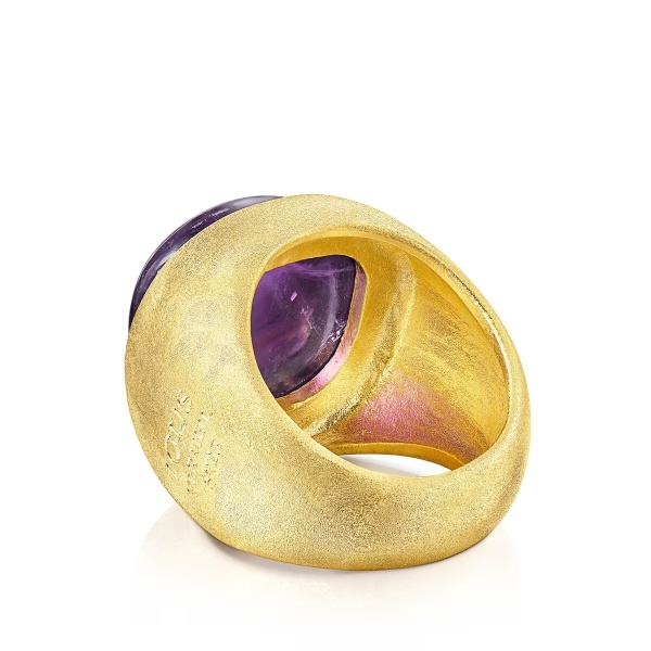 Anillo de plata vermeil y calcedonia Nattfall