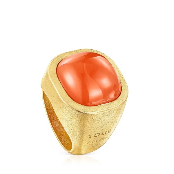 Anillo de plata vermeil y cornalina Nattfall