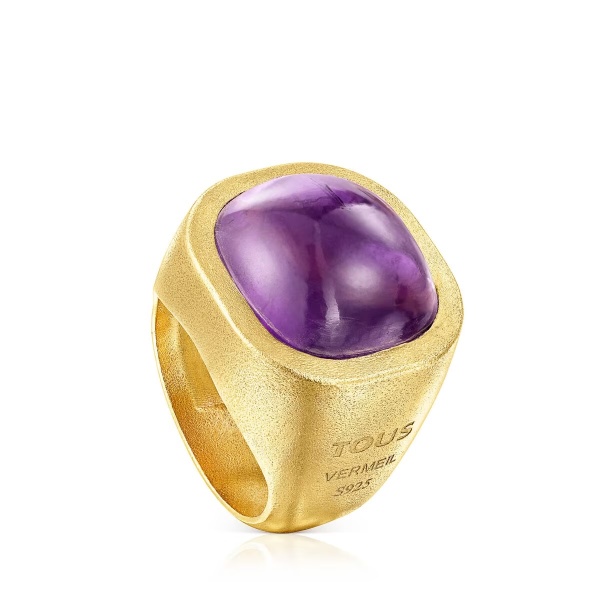 Anillo de plata vermeil y calcedonia Nattfall