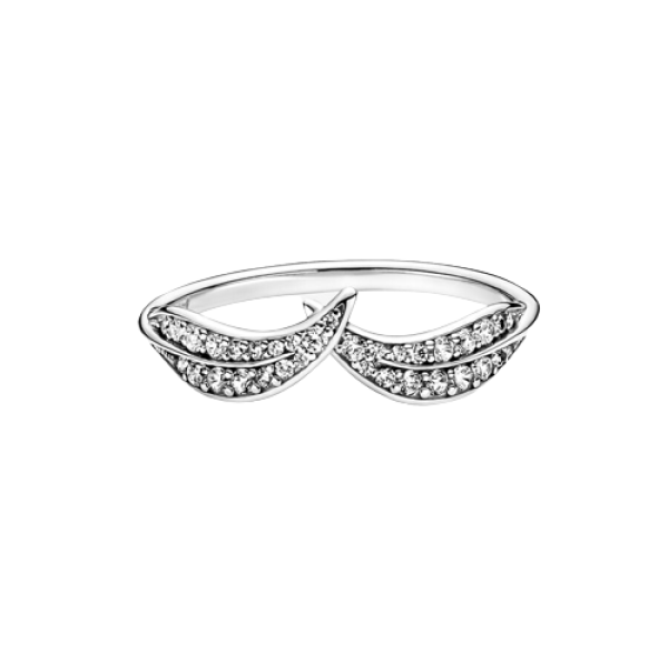 Anillo en plata de ley Hojas Brillantes