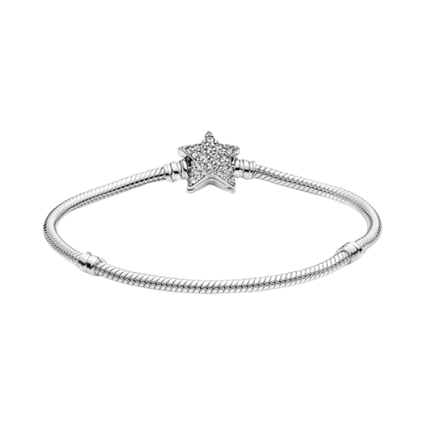 Pulsera Pandora Moments Cadena de Serpiente con cierre de Estrella Asimétrica