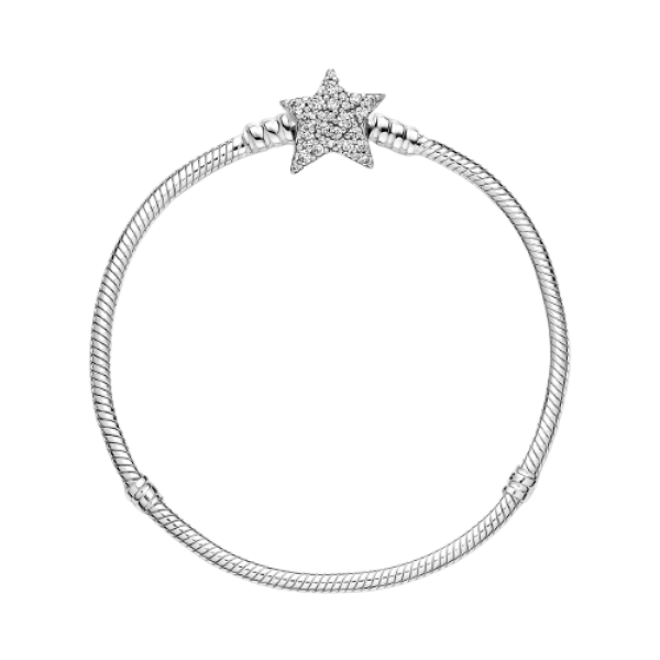 Pulsera Pandora Moments Cadena de Serpiente con cierre de Estrella Asimétrica