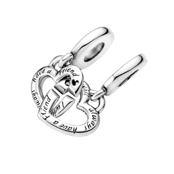 Charm Colgante Hermanas Unidas Corazones Divididos
