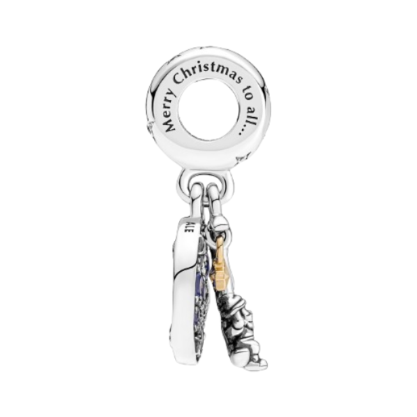 Charm Colgante Doble Santa Claus en la Luna