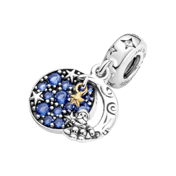 Charm Colgante Doble Santa Claus en la Luna