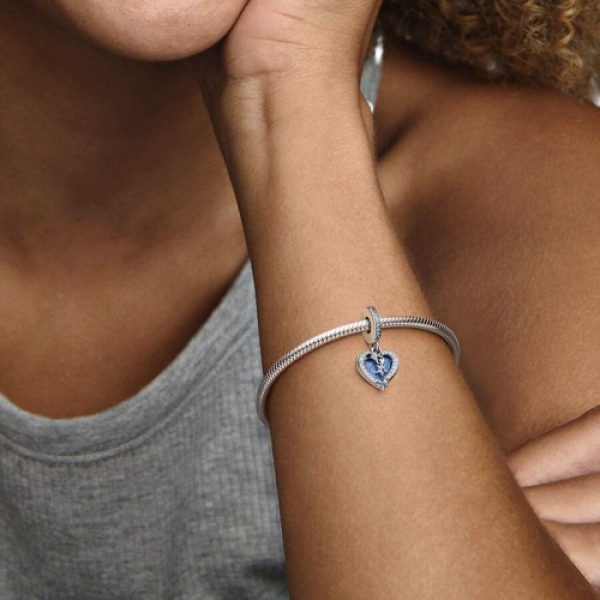 Charm colgante Doble Corazón Estrella Fugaz