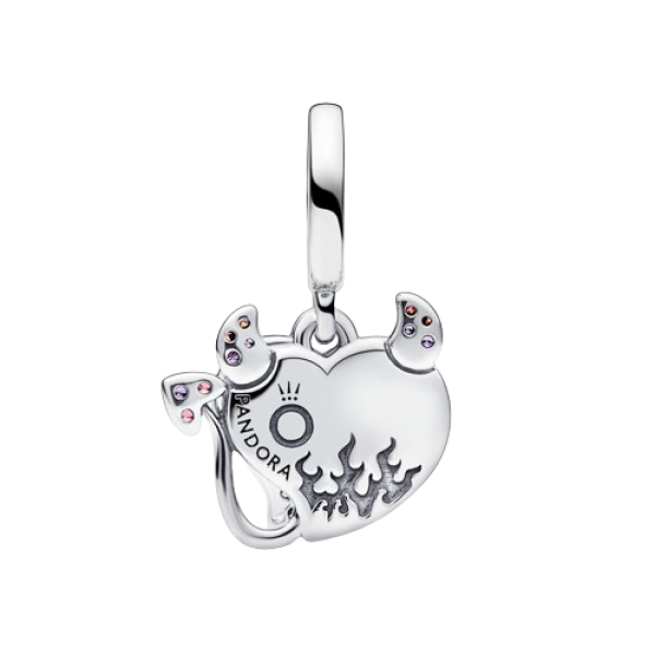 Charm Colgante Doble Corazón Diablo