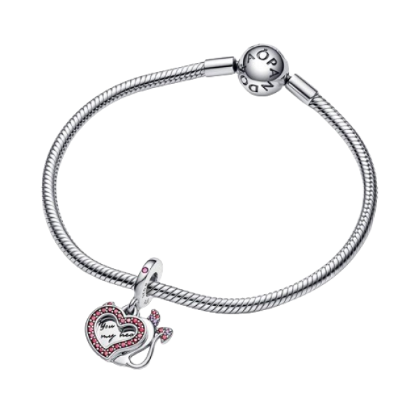 Charm Colgante Doble Corazón Diablo