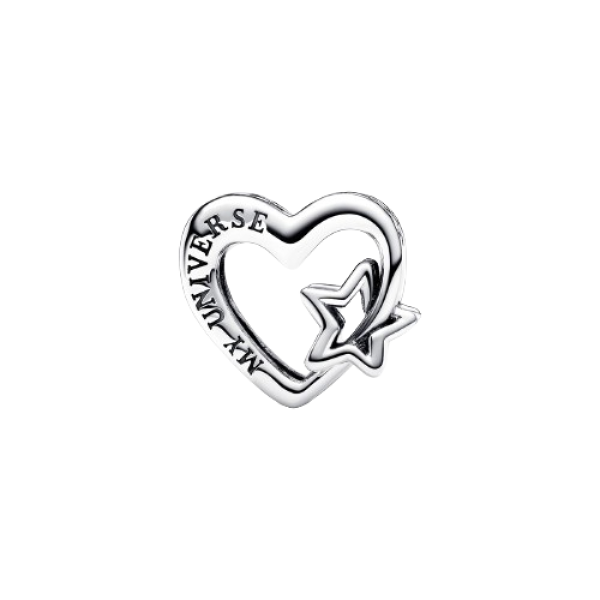 Charm Corazón en filigrana Familia y Estrella