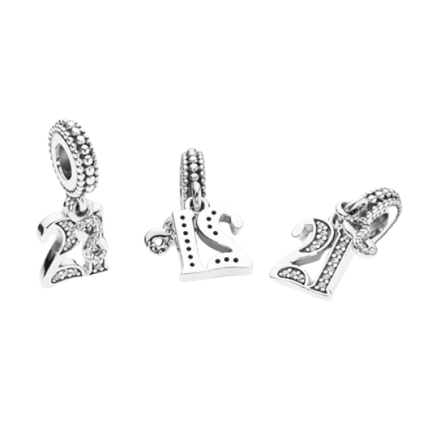 Charm colgante en plata de ley 21 Años de Amor