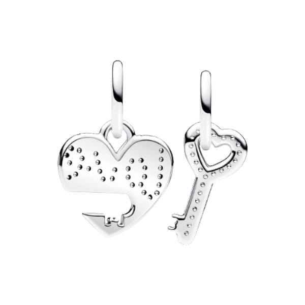 Charm Colgante Divisible Corazón y Llave