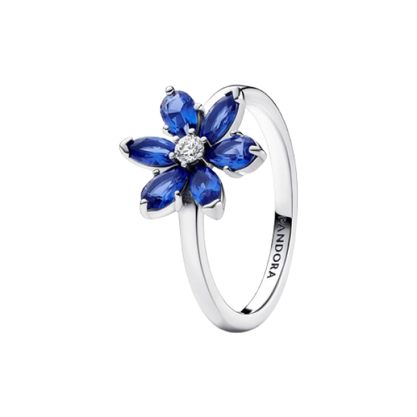 Anillo Herbario Brillante Azul