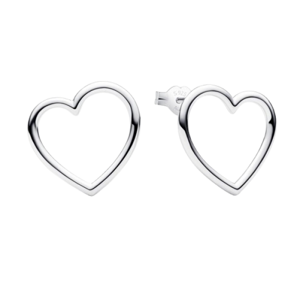 Pendientes de botón Corazón de Frente