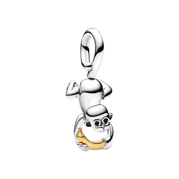 Charm Colgante Mono Móvil en Dos Tonos