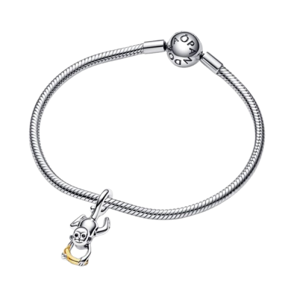 Charm Colgante Mono Móvil en Dos Tonos