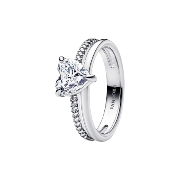 Anillo Corazón Doble Banda