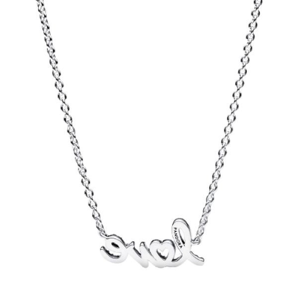 Collar Love Escrito a Mano Brillante