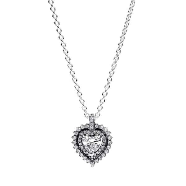 Collar Corazón Halo Brillante