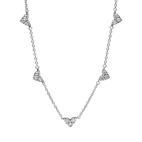 Collar Cadena Corazón Triple Gema
