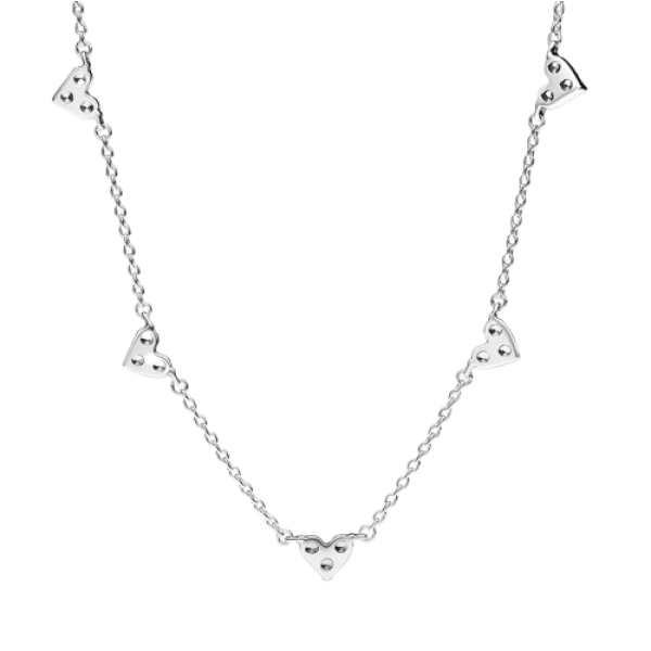 Collar Cadena Corazón Triple Gema