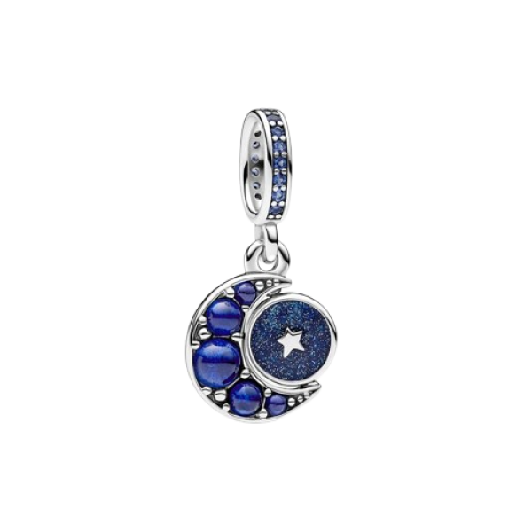 Charm Colgante Giratorio Luna Brillante