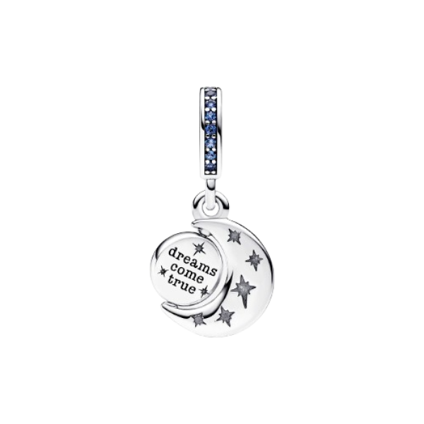 Charm Colgante Giratorio Luna Brillante