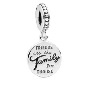 Charm colgante en plata de ley Los Amigos Son Familia