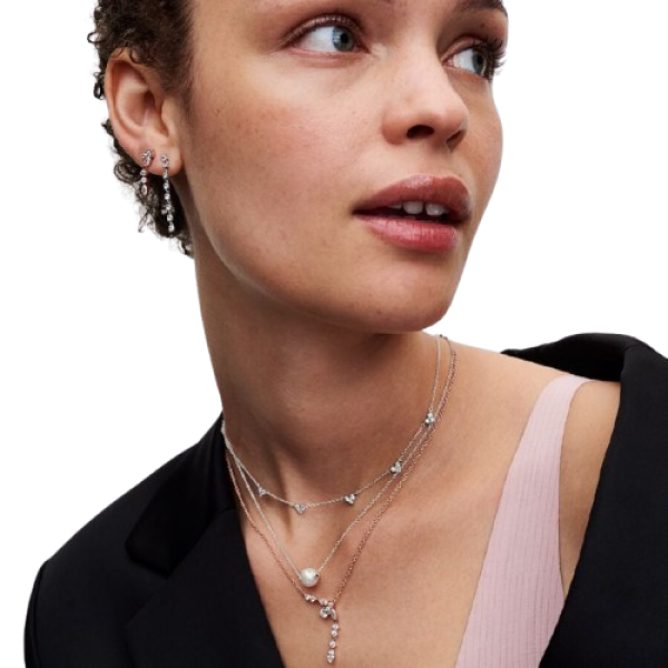 Collar Cadena Corazón Triple Gema