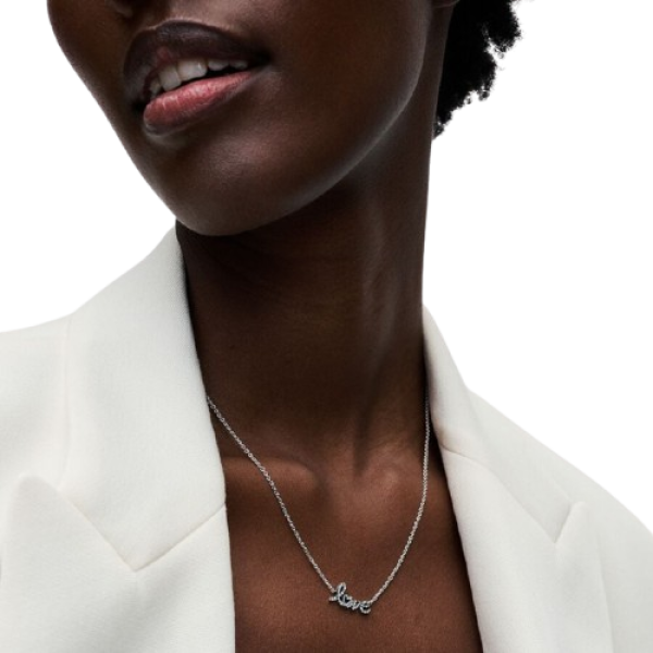 Collar Love Escrito a Mano Brillante